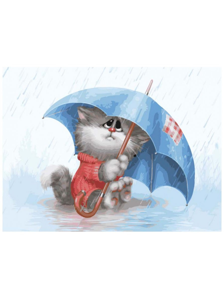 Кот с зонтиком